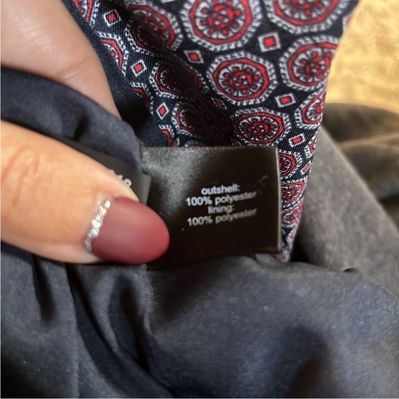 The Limited Fitted Women's Blazer XS Red and Navy Blue Geometric Print - Picture 8 of 8